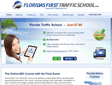 Tablet Screenshot of floridasfirsttrafficschool.com
